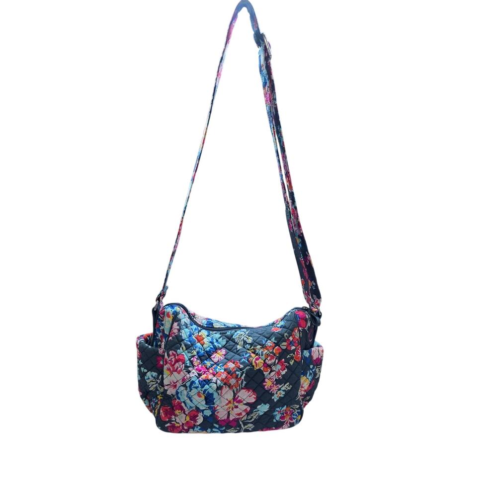 Vera Bradley Pretty Posies On The Go Crossbody Bag Quilted Floral Shoulder Purse